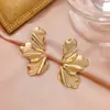Pendientes de Flor Sencillos Europeos y Americanos para Mujer, Pendientes Exagerados de Aleación Estilo Personalizado con Diseño de Múltiples Capas de Nicho, Pendientes de Pétalos
