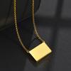Collar para Mujer Estilo Ins Sentido de Diseño de Nicho Grabado Creativo Sobre Desplegable Cadena para Clavícula Acero Inoxidable Cadena de Cuello para Pareja