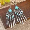 Aretes Largos Vintage Populares Bohemios en Forma de Gota Moda Creativa Campanas Aretes Acrílicos Turquesa para Mujer