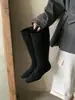 []Botas Longas Femininas de Camurça com Salto Baixo e Bico Quadrado Outono/Inverno 2026 Novas Botas de Cano Alto Acima do Joelho Botas de Moda Slip-on Femininas