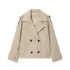 Nueva Moda Temperamento Versátil Estilo Europeo y Americano Transfronterizo Amazon Mayorista para Mujer Chaqueta de Imitación Lana con Solapa de Doble Botonadura