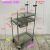 Carrinho de Transmissão ao Vivo em Aço Inoxidável, Suporte de Display Portátil Destacável para Exterior, Mesa Promocional, Expositor de Lanches