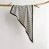Pañuelo de cabeza de estilo coreano fresco a rayas para mujer, Bufanda triangular de moda versátil, Pañuelo de cuello profesional, Chal