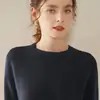 Suéter de cachemira pura para mujer de otoño e invierno, cuello redondo, engrosado, con diseño de hombro raglán, capa interior cálida, capa base ajustada, suéter de punto