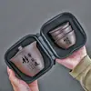 Juego de té regalo juego de té portátil para viaje arena púrpura vidrio taza de cliente exprés feria Taza una tetera seis tazas juego de separación de té