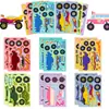 6 Hojas/Paquete de Pegatinas de Graffiti de Cambio de Rostro de Transporte Amazon Transfronterizo Dibujos Animados Pegatinas de Rompecabezas para Niños