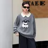 Conjunto de Suéter y Pantalones de Pierna Ancha Estilo Coreano para Niñas Otoño 2026 Nuevo Estilo Niños Medianos y Grandes Moda Primavera y Otoño Conjunto de Dos Piezas