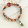 Pulseira de Cerâmica Retrô da Moda para Mulheres, Pulseira de Estudante Estilo Floresta Literária, Joia Simples de Luxo Nicho com Contas