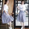 Novo Conjunto Feminino Verão 2018 Estilo Coreano Camiseta Estampada de Manga Curta + Saia de Comprimento Médio Pequeno Fresco Moda Tendência Feminina