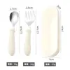 Aço Inoxidável 304 Colher Infantil Colher para Bebê Comer Suplemento Alimentar Colher e Garfo Portáteis Garfo de Sobremesa Criativo Fofo Estilo Escandinavo
