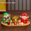 Estatueta de Cinco Vias do Deus da Riqueza para Decoração de Casa, Ornamento de Altar para Boa Sorte e Desejos, Pequeno Deus da Riqueza para Decoração de Mesa de Escritório para Alívio do Estresse