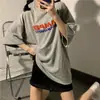 Camiseta de Manga Corta con Estampado de Letras Estilo Harajuku para Mujer 2026 Verano Nuevo Estilo Coreano Estudiante Ins Top Tendencia
