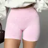 Pantalones Cortos de Yoga Dfyne para Mujer de Cintura Alta Levanta Glúteos de Tres Cuartos Fitness Running Deportes Estampado de Leopardo 3D Transfronterizos Shorts de Yoga