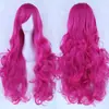 Peruca Cosplay anime peruca colorida Cosplay cabelo longo cacheado 80cm franja lateral cacheada peruca