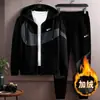 Conjunto de Roupa Esportiva Masculina Primavera/Outono 2025: Novo Conjunto Casual Duas Peças Apresentando uma Jaqueta com Capuz e Calça Jogger