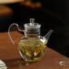 Tetera de Imitación de Bambú Dorado y Plateado Dinastía Song Tetera para Té Verde Vidrio de Borosilicato Alto Juego de Té Kung Fu Tetera con Asa Lateral con Filtro Tetera Individual