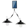 Lámpara de Bombilla Vintage de una Sola Cabeza Alimentada por Energía Solar Colgante de Filamento de Tungsteno para Exteriores de Doble Cabeza para Interiores/Exteriores Accesorio de Iluminación Controlado por Control Remoto