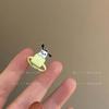 Lindo anillo de cachorro con dibujo de aceite goteando personalidad divertida ins diseño de nicho moda infantil anillo de dedo índice abierto femenino