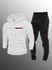 Conjunto Esportivo com Capuz e Cordão Moda Casual Europeu Unissex Estampa de Letras Paris