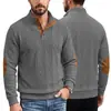 Sudadera con capucha tipo pullover para hombre transfronteriza TK, estilo americano, talla europea para primavera y otoño, top de jacquard de rombos con coderas, sudadera con capucha casual holgada de manga larga