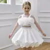 Vestido de Flores Transfronterizo de Amazon para Niños Vestido de Princesa para Cumpleaños Vestido de Dos Piezas de Estilo Occidental de Alta Gama para Niñas Actuación