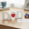 Diretamente do Fabricante: Letras Inglesas de Madeira 3D, Decoração de Mesa em Formato de Coração 'Kiss Me' para o Dia dos Namorados, Decoração de Casamento