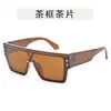 Gafas de Sol Cuadradas con Remaches y Marco Grande para Hombre Estilo Retro Europeo y Americano de Una Sola Pieza Ins Gafas Sencillas Transfronterizas para Mujeres a la Moda