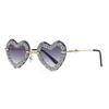 Nuevas Gafas de Sol para Mujer Europeas y Americanas Transfronterizas con Incrustaciones de Diamantes en Forma de Corazón, Gafas de Sol de Moda, Espejos de Alta Gama, Anti-UV