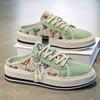 Zapatos de Lona de Verano de Media Pierna Transfronterizos para Hombre, Zapatos de Pescador de Corduroy de Paja, Zapatos de Media Pierna Perezosos, Zapatos de Moda para Hombre