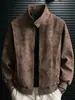 Chaqueta de Primavera, Otoño, Invierno 2026 para Hombre, Chaqueta Piloto de Piel PU, Elegante Estampado Tie-Dye Mate Estilo Americano Ropa
