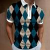 2022wish Amazon AliExpress Nuevo Polo de Manga Corta con Solapa Estampado de Moda 3D