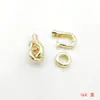 Anillo redondo con forma de anzuelo de pesca chapado en oro de alta retención de color, cierre de perla, cierre de extremo, conector de joyería para collar y pulsera hechos a mano por bricolaje