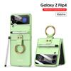 Para hombres y mujeres nueva funda de teléfono Samsung zflip4 con hebilla de anillo personalidad creativa ranura para bolígrafo con lápiz táctil Marca de moda
