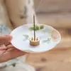 Exquisito porta incienso de cerámica con diseño de patrón de nubes, pequeño quemador de incienso estilo chino, bandeja para cenizas que evita que caigan las cenizas