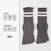 Barras Paralelas Borde de Madera Oreja Palma Completa Gel Antideslizante Calcetines de Yoga Fitness Interior Pilates Suelo de Casa Calcetines de Algodón