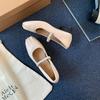 Lujo Ligero Nicho Un-Zapatos con Mary Jane para Mujer Estilo Coreano 2025 Primavera Nuevos Zapatos de Mujer Zapatos de Una Capa Corte Bajo Textura Suave
