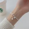 Pulsera Nalan de Plata S925 con Perla y Corazón de Cuentas de Luz Ins de Alta Gama Hecha a Mano Cuentas Redondas Nueva Pulsera para Mujer S4769