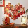 Pegatina de tarjeta de bendición con texto festivo rojo del Dios de la Riqueza para decoración de pared de fondo de TV. Pegatina de pared del Dios de la Riqueza.