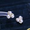 Accesorios DIY S925 plata esterlina pendientes de perlas soporte vacío exquisitos pendientes de múltiples cuentas soporte plateado accesorios materiales hechos a mano 4-5