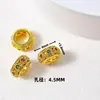 Acessórios de cristal DIY para pulseiras, contas espaçadoras douradas com areia, materiais para joias banhados a ouro cobre e acessórios de cordão feitos à mão