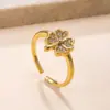 Joyería Transfronteriza Nueva de Acero de Titanio, Moda de Lujo Ligero, Anillo de Acero Inoxidable Fundido Incrustado con Diamantes, Fabricante de Anillo Abierto de Animal Conejo