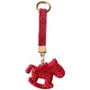Llavero de Caballo de Madera con Arcilla de Diamantes Completos Colgante DIY para Bolso Llavero de Coche Accesorios Adorno de Alta Gama