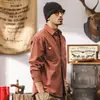 Camisa de trabajo rígida estilo retro americano para hombre, nuevo modelo otoño 2026, camisa de manga larga holgada y moderna para caza al aire libre para hombre