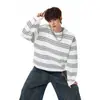Nueva Sudadera Rayada de Alta Calidad 400g Otoño/Invierno 2026, Corte Holgado, Tallas Grandes, Chaqueta para Adolescentes, Sensación de Lujo