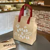 Bolsa de Aislamiento para Hornear Pasteles Desechable Especial para Llevar Tienda de Postres Empaque de Pan Bolsa de Mano Correa de Empaque Venta al por Mayor