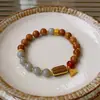 Pulsera de Cuentas de Fluorita Cristalina y Circonita Moda Lujo Ligero Pulsera de Gama Alta Temperamento de Nicho Joyería Versátil Venta al por Mayor