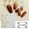 Zhengxiang Cyber Celebrity INS Pegatina de Uñas con Relieve 5D Pegamento Suave Amor Año Nuevo Pegatina para Uñas DIY Conejo de Cristal Año Pegatina para Uñas