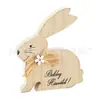 Fornecimento de Fábrica Enfeites de Coelho de Páscoa de Madeira Artesanato de Madeira DIY Família de Coelhos Decoração de Mesa