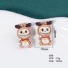 Accesorios de Resina Dibujo Animado Rab Paño Serie Navideña Muñeco de Nieve DIY Pegamento Crema Parche para Carcasa de Teléfono Decoración Adhesivo para Refrigerador