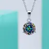 Collar con colgante de tres garras de diamante único y moissanita de plata esterlina S925, diseño personalizado para mujer, cadena de clavícula